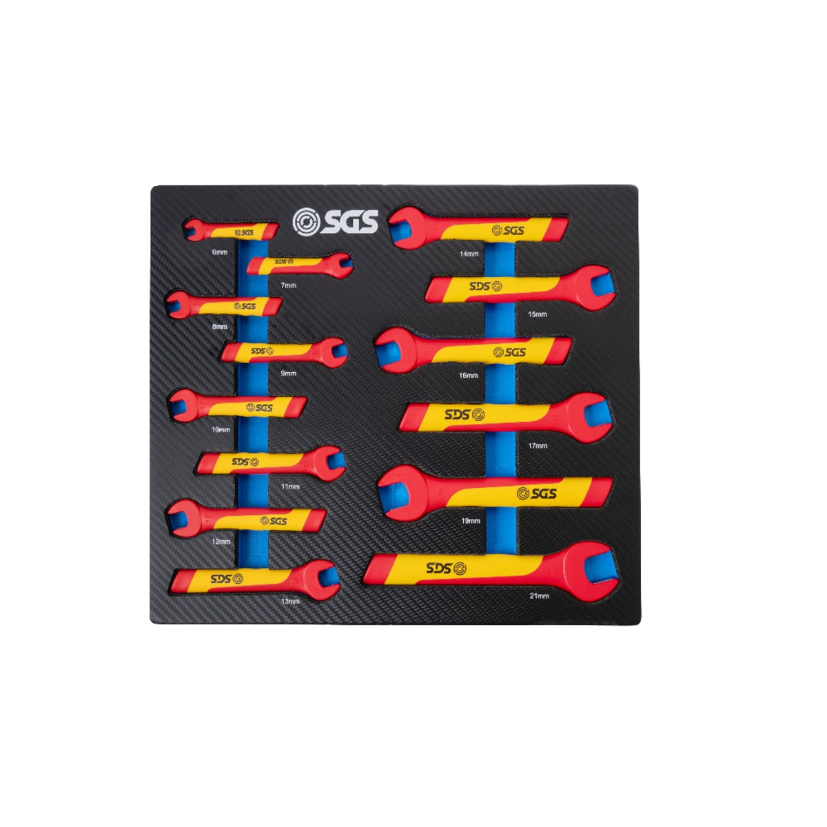 SGS 14pc VDE Insulated Open End Spanner Set | 6mm-21mm | Foam Insert